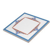 Kunstdeco-elementen in roos goud en blauw tegeltje (Zijkant)