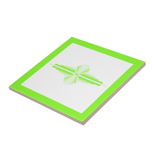 Kunstdeco-elementen in zacht groen en limoen tegeltje (Zijkant)