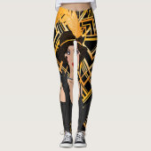 kunstdeco, flipper girl, , geweldig Gatsby, chic, Leggings (Voorkant)