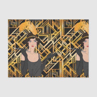 kunstdeco, flipper girl, , geweldig Gatsby, chic, Tissuepapier