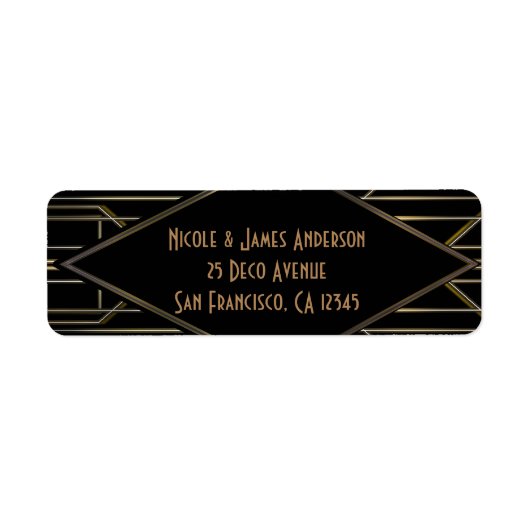 Kunstdeco Gatsby Glam Wedding van Black & Gold 20 Etiket (Voorkant)