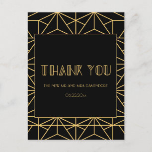  kunstdeco geometrische bruiloft uit de jaren 20 b briefkaart