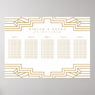 Kunstdeco Gold Ironwork-navigatiekaart Landschap Poster