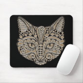 Kunstdeco goud en zwarte Egyptische kat Muismat (Met muis)