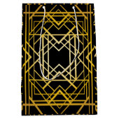 kunstdeco, goud, zwart, , retro, elegant, chic, tr medium cadeauzakje (Voorkant)