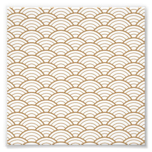 kunstdeco, japans ventilatorpatroon, goud, wit, , foto afdruk