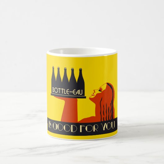 Kunstdeco met flesje-eau-retro-stijl koffiemok (Center)