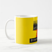 Kunstdeco met flesje-eau-retro-stijl koffiemok (Links)