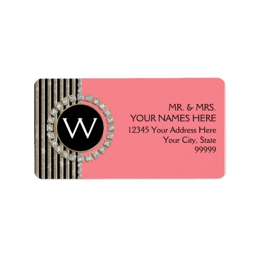 Kunstdeco Moderne horizontale strepe glitter Etiket (Voorkant)