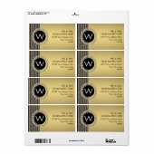 Kunstdeco Moderne horizontale strepe glitter Etiket (Full Sheet)