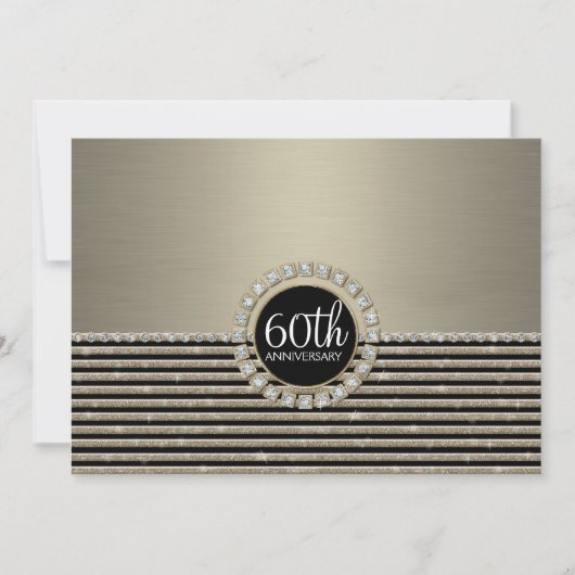 Kunstdeco Moderne horizontale strepe glitter Kaart (Voorkant)