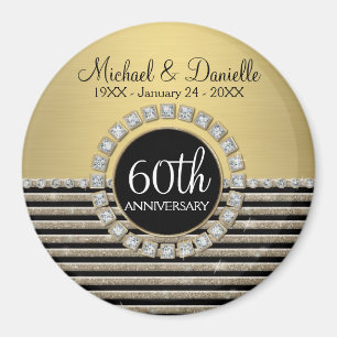 Kunstdeco Moderne horizontale strepe glitter Magneet