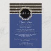 Kunstdeco Moderne horizontale strepe glitter Menu (Achterkant)