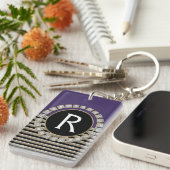 Kunstdeco Moderne horizontale strepe glitter Sleutelhanger (Voorkant Rechts)