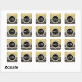 Kunstdeco Moderne horizontale strepe glitter Vierkante Sticker (Vel)