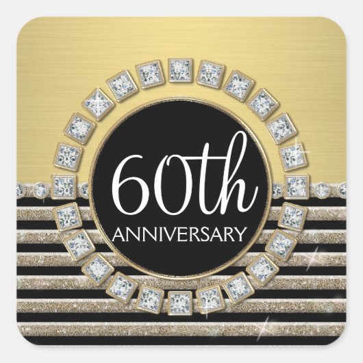 Kunstdeco Moderne horizontale strepe glitter Vierkante Sticker (Voorkant)