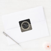Kunstdeco Moderne horizontale strepe glitter Vierkante Sticker (Envelop)