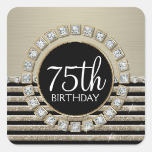 Kunstdeco Moderne horizontale strepe glitter Vierkante Sticker