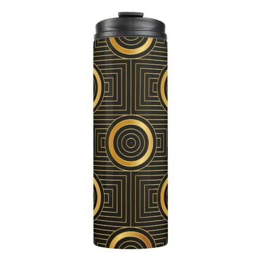 Kunstdeco naadloos  behang thermosbeker (Voorkant)