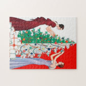 kunstdeco retro dames kerst legpuzzel (Horizontaal)