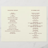 Kunstdeco retro oranje bruin trouwprogramma (Achterkant)