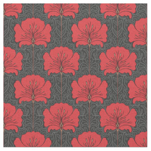 Kunstdeco, rode bloemen, zwart, , chic, elegant, stof