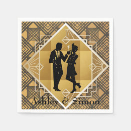 Kunstdeco uit 1920. Flapper. Servet