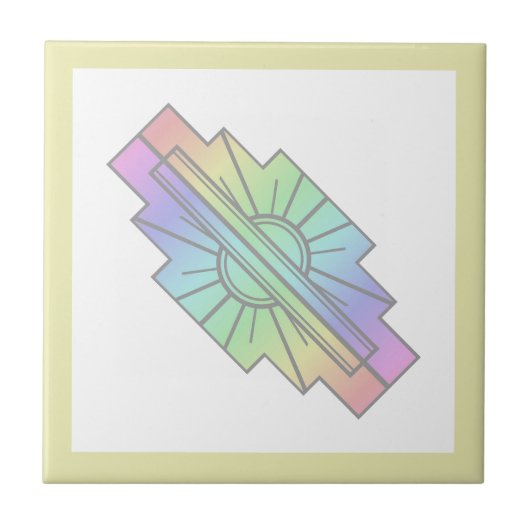 Kunstdeco-zoneelement in zachte pastels tegeltje (Voorkant)