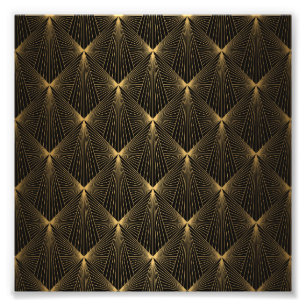 Kunstdeco, zwart goud, chic, elegant, patroon, kla foto afdruk