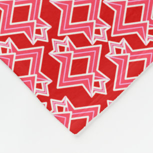 Kunstdecobehangpatroon, donkerrood en roze fleece deken