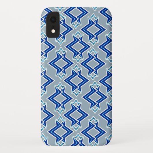 Kunstdecobehangpatroon, grijs / grijs en blauw Case-Mate iPhone case (Achterkant)