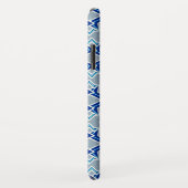 Kunstdecobehangpatroon, grijs / grijs en blauw Case-Mate iPhone case (Achterkant/rechts)