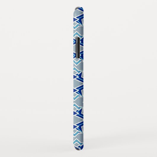 Kunstdecobehangpatroon, grijs / grijs en blauw Case-Mate iPhone case (Achterkant/rechts)