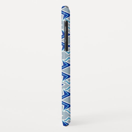 Kunstdecobehangpatroon, grijs / grijs en blauw Case-Mate iPhone case (Achterkant/links)