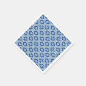 Kunstdecobehangpatroon, grijs / grijs en blauw servetten (Hoek)