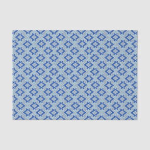 Kunstdecobehangpatroon, grijs / grijs en blauw tissuepapier