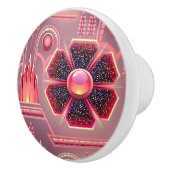 Kunstdecobloem  bloemgeometrisch keramische knop (Rechts)