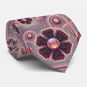 Kunstdecobloem bloemgeometrisch stropdas