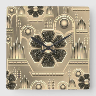 Kunstdecobloem bloemgeometrisch vierkante klok