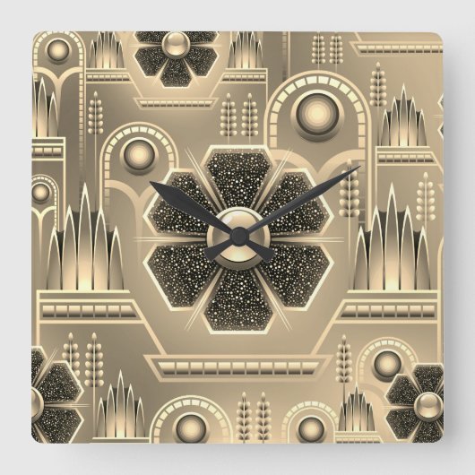 Kunstdecobloem bloemgeometrisch vierkante klok (Voorkant)