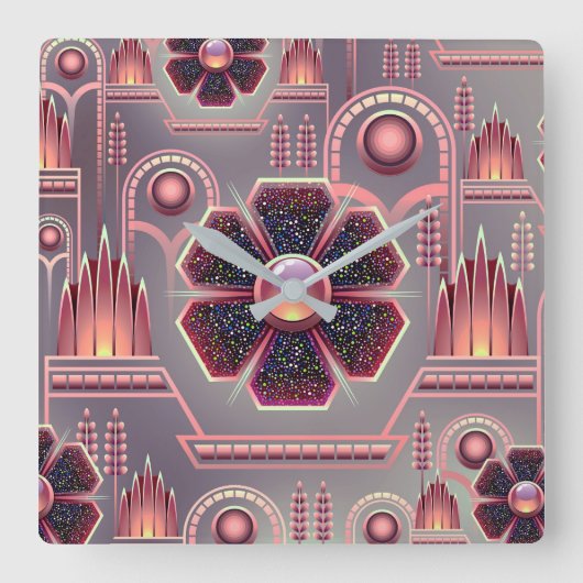 Kunstdecobloem bloemgeometrisch vierkante klok (Voorkant)