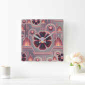 Kunstdecobloem bloemgeometrisch vierkante klok (Huis)