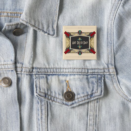 Kunstdecodedagontwerp Vierkante Button 5,1 Cm (In situ)