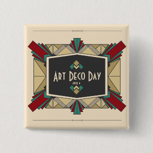 Kunstdecodedagontwerp Vierkante Button 5,1 Cm