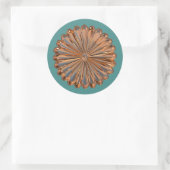 Kunstdecoder en blauwgroen ontwerp van ventilators ronde sticker (Tas)