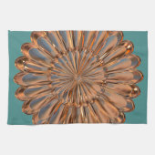 Kunstdecoder en blauwgroen ontwerp van ventilators theedoek (Horizontaal)