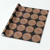 Kunstdecoder en zwarte ventilatorshell cadeaupapier (Uitgerold)