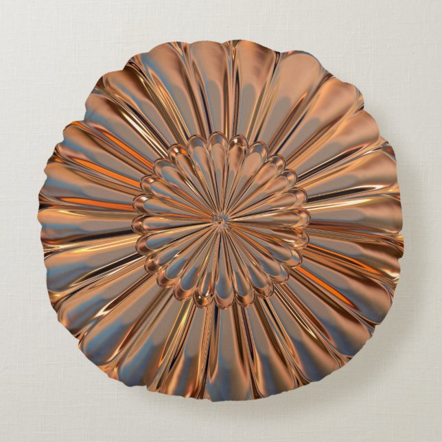 Kunstdecoder en zwarte ventilatorshell rond kussen (Voorkant)