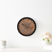Kunstdecoder en zwarte ventilatorshell ronde klok (Huis)