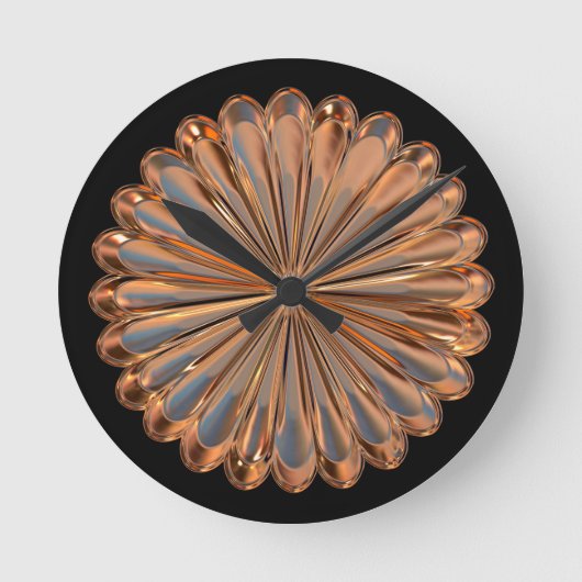 Kunstdecoder en zwarte ventilatorshell ronde klok (Voorkant)